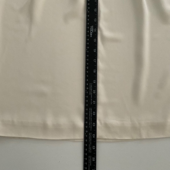 Zero+Maria Cornejo Skirt Sz 4 White Midi Elastic Waist Cut Outs Minimalist Chic - Picture 5 of 8